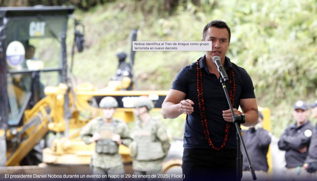Noboa identifica al Tren de Aragua como grupo terrorista en nuevo decreto