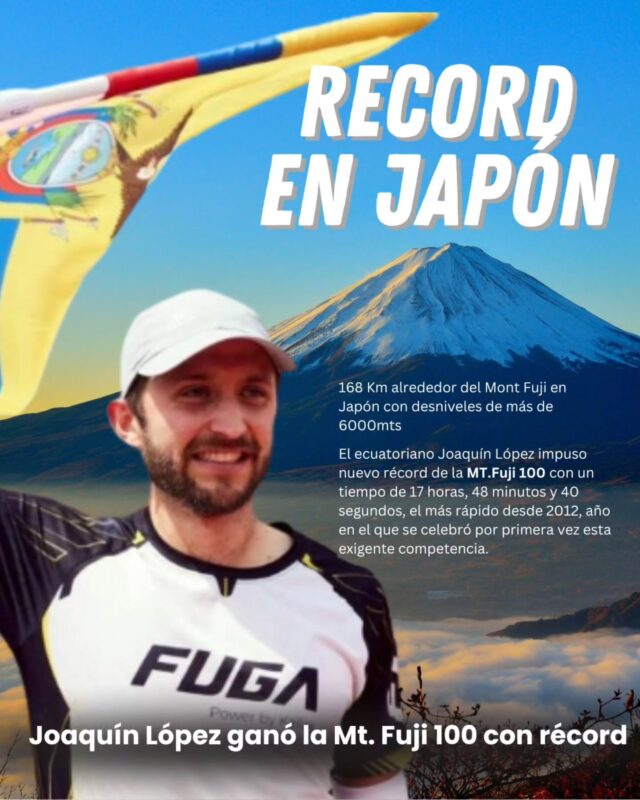 El ecuatoriano Joaquin López levanta el tricolor al ganar la dura prueba en Japón alrededor del Mt.Fuji.

López se impuso con nuevo récord de esta prueba

LEA más www.fmritmoibarra.com